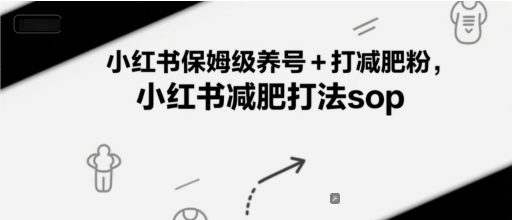 小红书保姆级养号+打减肥粉，小红书减肥打法sop-搞钱利器