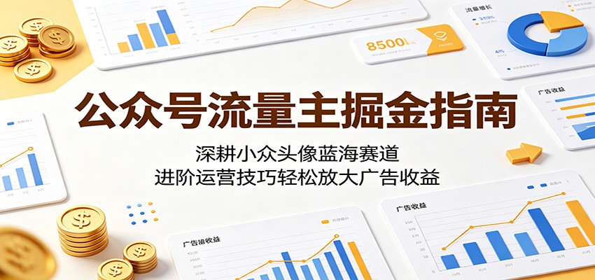 公众号流量主掘金指南：深耕小众头像蓝海赛道，进阶运营技巧轻松放大广告收益-搞钱利器