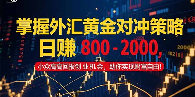 掌握外汇黄金对冲策略，日赚 800 – 2000，小众高回报创业机会，助你实…-搞钱利器