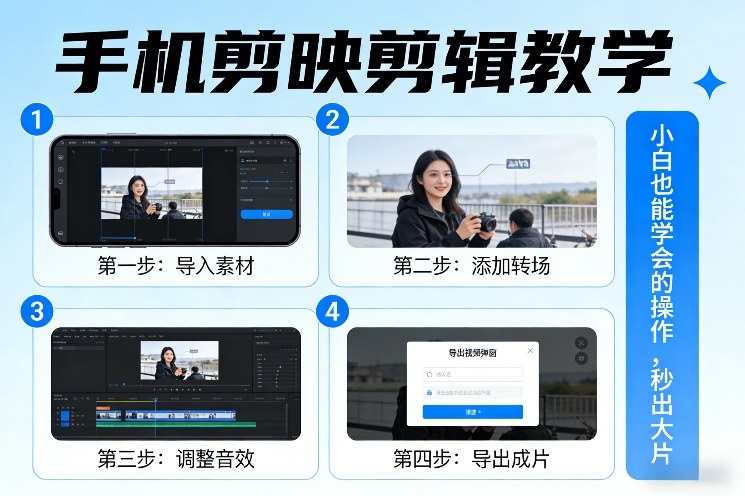 手机剪映剪辑教学，小白也能学会的操作，秒出大片-搞钱利器