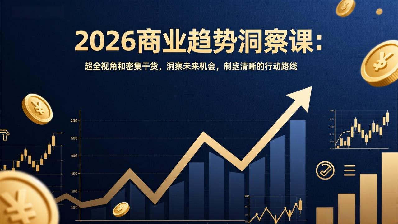 2026商业趋势洞察课：超全视角和密集干货，洞察未来机会，制定清晰的行动路线-搞钱利器