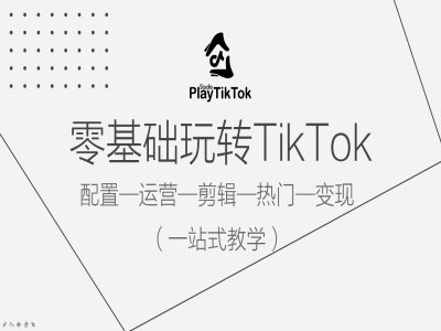 零基础玩转TikTok，配置一运营一剪辑一热门一变现，一站式教学-搞钱利器