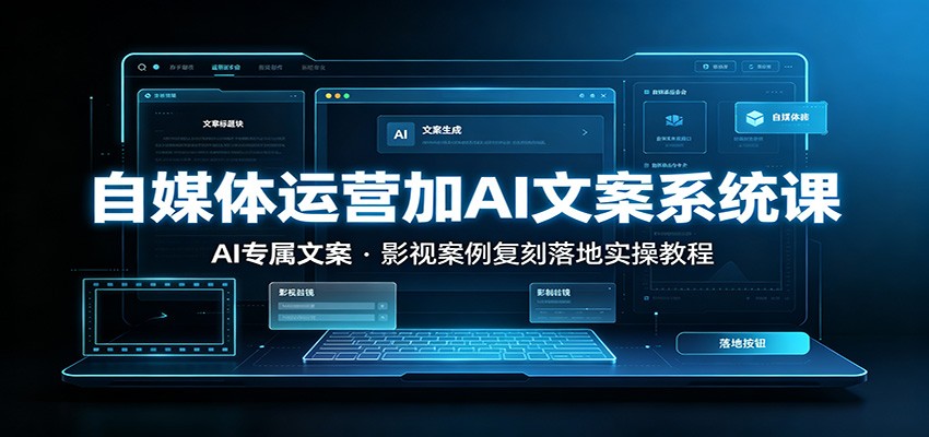 自媒体运营加AI文案系统课：：AI专属文案，影视案例复刻落地实操教程-搞钱利器