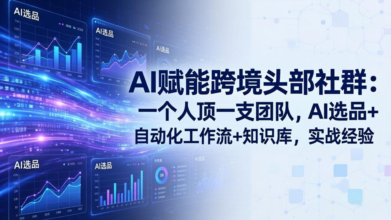 AI赋能跨境头部社群-更新5月：一个人顶一支团队，AI选品+自动化工作流+知识库，实战经验-搞钱利器