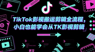 TikTok影视搬运剪辑全流程，小白也能学会从TK影视剪辑-搞钱利器