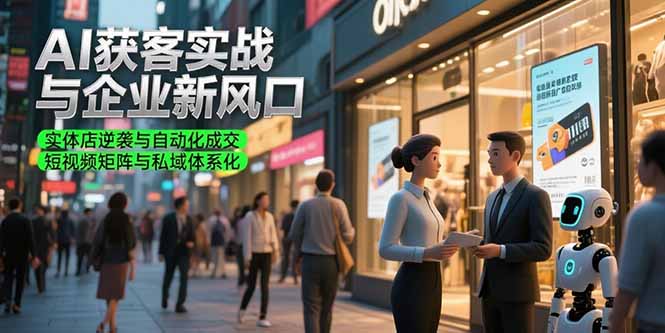 AI获客实战与企业新风口，实体店逆袭与自动化成交 短视频矩阵与私域体系化-搞钱利器