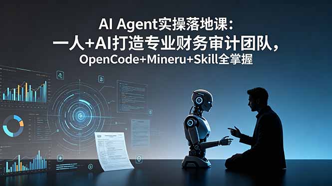 AI Agent实操落地课：一人+AI打造专业财务审计团队，OpenCode+Mineru+Skill全掌握-搞钱利器