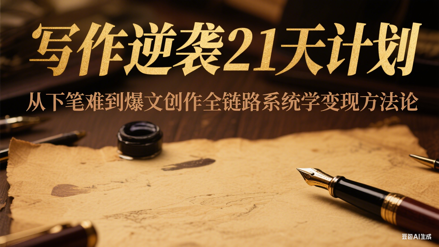 写作逆袭21天计划：从下笔难到爆文创作全链路系统学变现方法论-搞钱利器