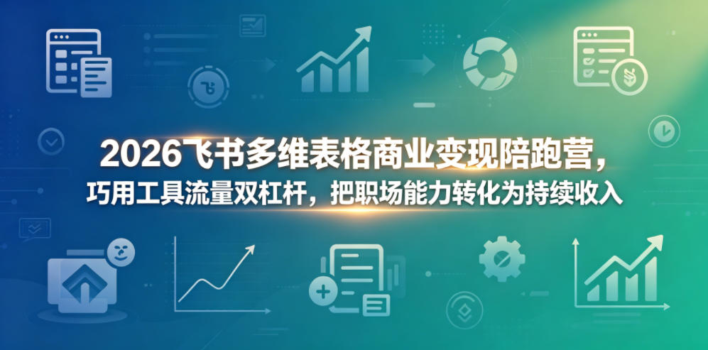 2026飞书多维表格商业变现陪跑营，巧用工具流量双杠杆，把职场能力转化为持续收入-搞钱利器