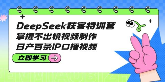 DeepSeek获客特训营：掌握不出镜视频制作，日产百条IP口播视频-搞钱利器