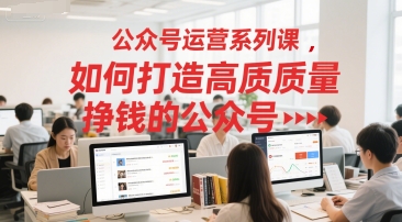 公众号运营系列课，如何打造高质量挣钱的公众号-搞钱利器