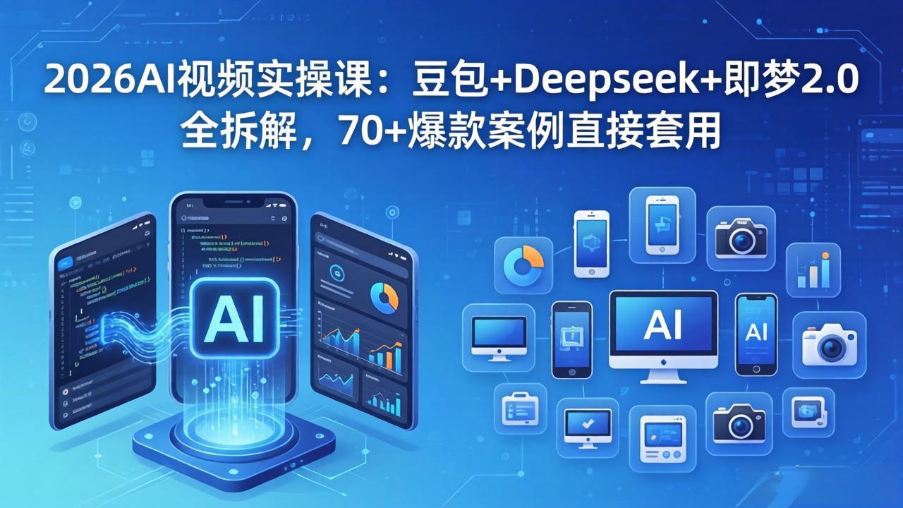 2026AI视频实操课：豆包+Deepseek+即梦2.0全拆解，70+爆款案例直接套用-搞钱利器