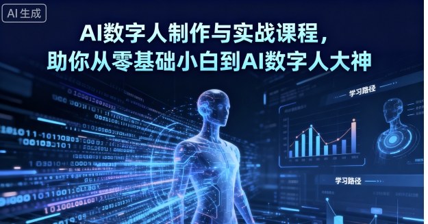 AI数字人制作与实战课程，助你从零基础小白到AI数字人大神-搞钱利器