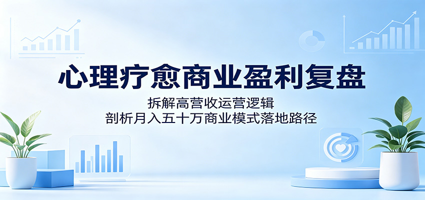 心理疗愈商业盈利复盘：拆解高营收运营逻辑，剖析月入五十万商业模式落地路径-搞钱利器