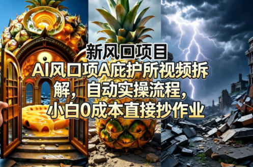 新风口项目AI庇护所视频拆解，自动实操流程，小白0成本直接抄作业-搞钱利器