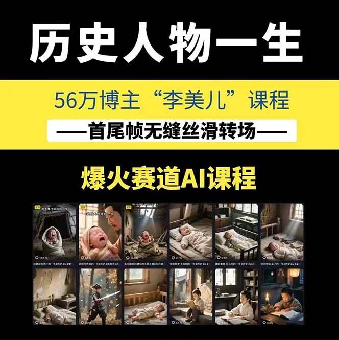 图片[1]-AI历史人物短视频创作，含IP打造、首尾帧无缝转场、智能体视频制作等核心教学内容-搞钱利器