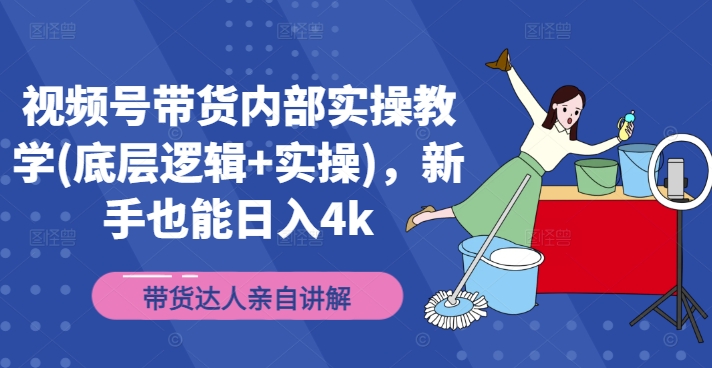 视频号带货内部实操教学(底层逻辑+实操)，新手也能日入4k-搞钱利器