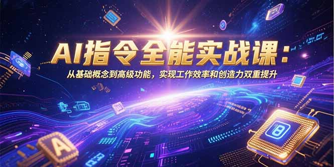 AI指令全能实战课：从基础概念到高级功能，实现工作效率和创造力双重提升-搞钱利器
