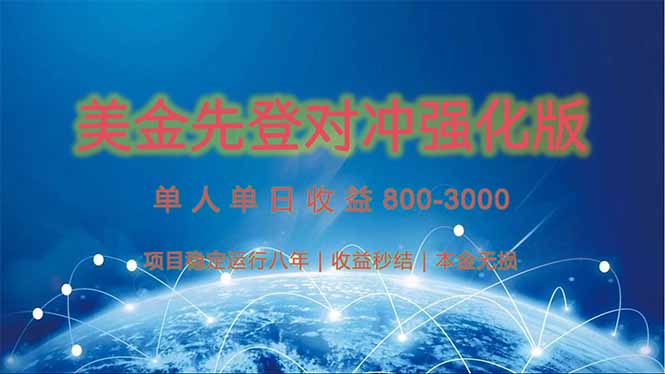 美金先登计划对冲强化版，2025年黑马中最暴力收益日收益1k-4k(可放大…-搞钱利器