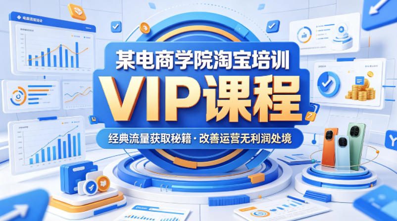 某电商学院淘宝培训VIP课程，各种经典有用的流量获取秘籍，改善运营产品没利润的处境(2026年5月)-搞钱利器