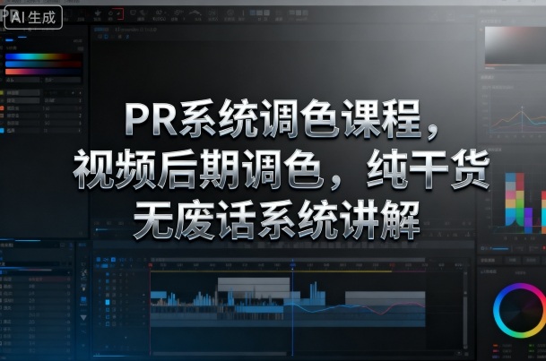 PR系统调色课程，视频后期调色，纯干货无废话系统讲解-搞钱利器
