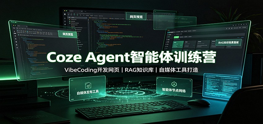 Coze Agent智能体训练营：VibeCoding开发网页，RAG知识库，自媒体工具打造-搞钱利器