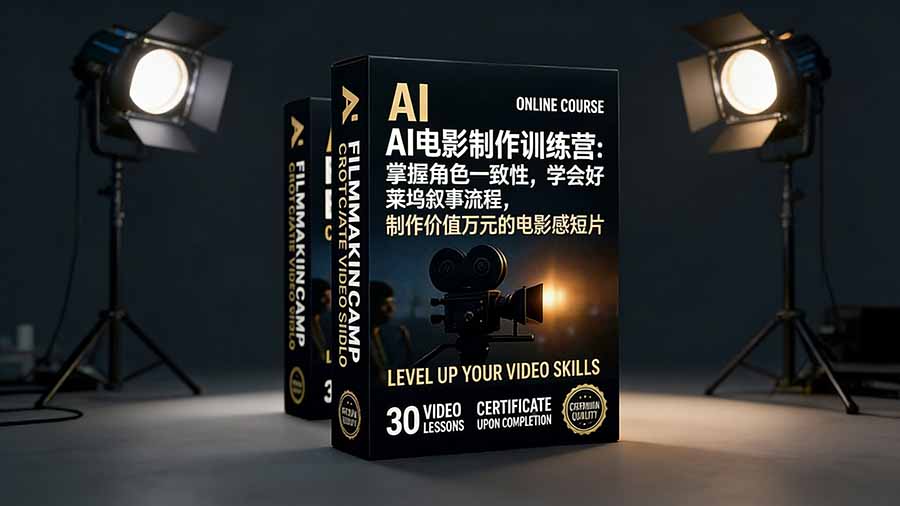 AI电影制作训练营:掌握角色一致性,学会好莱坞叙事流程,制作价值万元的电影感短片-搞钱利器
