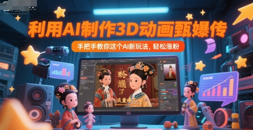 利用AI制作3D动画甄嬛传，流量爆了，手把手教你这个AI新玩法，轻松涨粉-搞钱利器