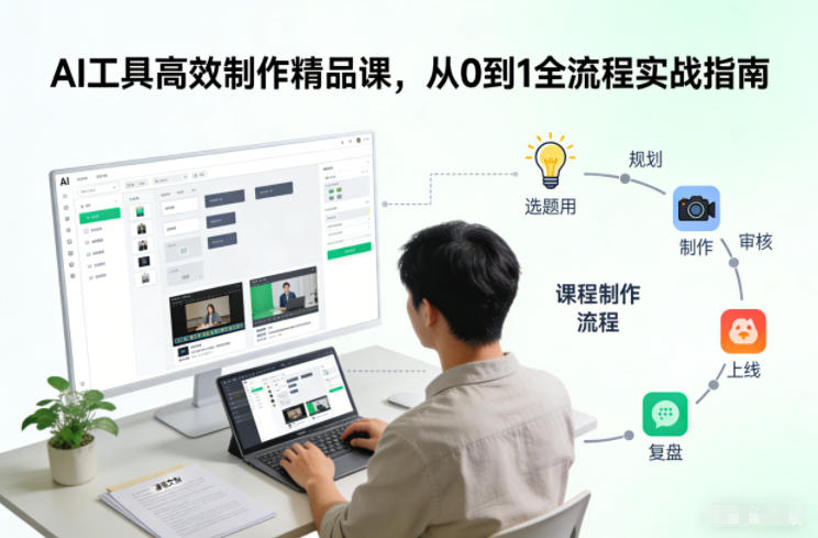 AI工具高效制作精品课，从0到1全流程实战指南-搞钱利器