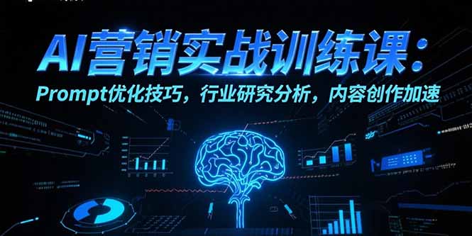 AI营销实战训练课：Prompt优化技巧，行业研究分析，内容创作加速-搞钱利器