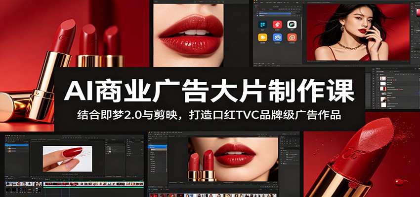 AI商业广告大片制作课：结合即梦2.0与剪映，打造口红TVC品牌级广告作品-搞钱利器