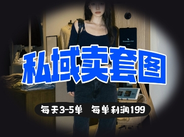 私域卖套图每天3-5单，每单利润99-搞钱利器