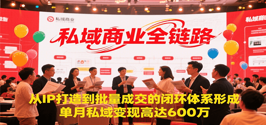 私域商业全链路，从IP打造到批量成交的闭环体系形成，单月私域变现600万-搞钱利器
