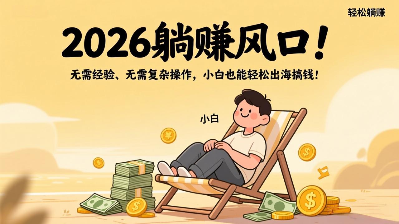 2026躺赚风口！无需经验、无需复杂操作，小白也能轻松出海搞钱！-搞钱利器