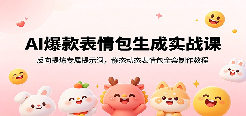 AI爆款表情包生成实战课：反向提炼专属提示词，静态动态表情包全套制作教程-搞钱利器