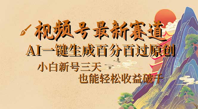 视频号最新爆火赛道，AI一键生成百分百过原创，小白新号三天，也能轻松…-搞钱利器