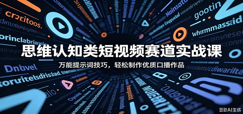 思维认知类短视频赛道实战课：万能提示词技巧，轻松制作优质口播作品-搞钱利器