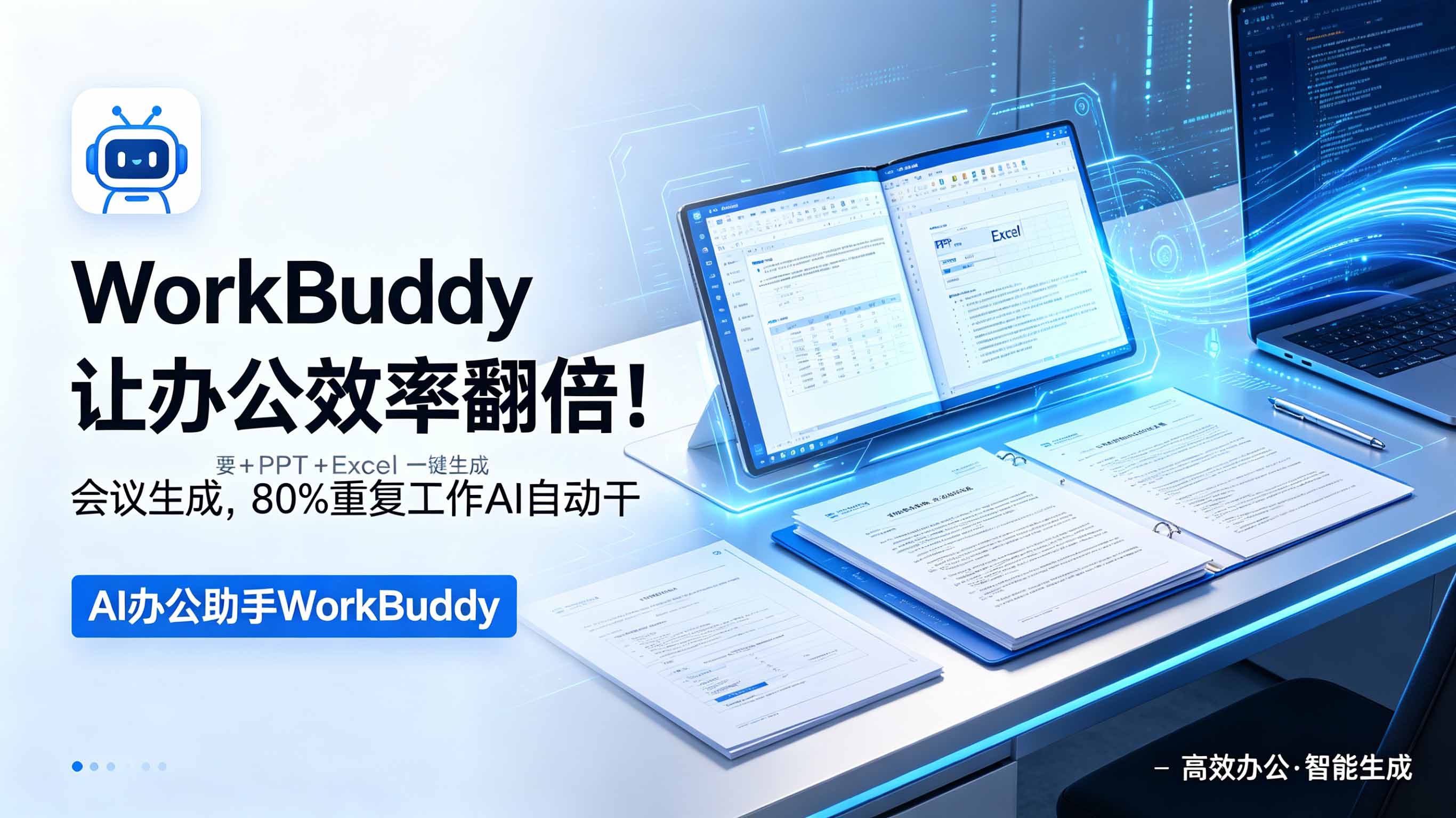 WorkBuddy让办公效率翻倍！会议纪要+PPT+Excel一键生成，80%重复工作AI自动干-搞钱利器