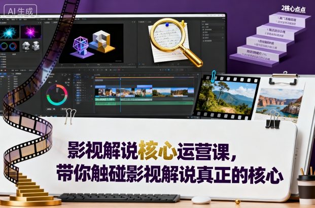影视解说核心运营课，带你触碰影视解说真正的核心-搞钱利器
