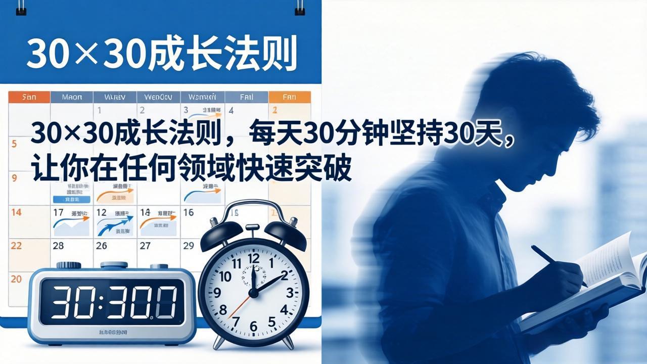 付费文章：30×30成长法则，每天30分钟坚持30天，让你在任何领域快速突破-搞钱利器