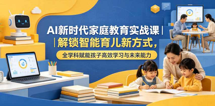 AI新时代家庭教育实战课｜解锁智能育儿新方式，全学科赋能孩子高效学习与未来能力-搞钱利器
