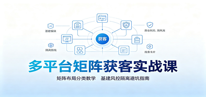 多平台矩阵获客实战课：矩阵布局分类教学，基建风控隔离避坑指南-搞钱利器