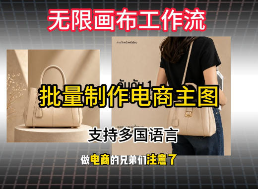 无限画布工作流搭建教程，一键电商主图批量制作，批量下载，支持多国语言-搞钱利器