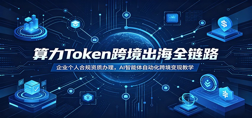 算力Token跨境出海全链路：企业个人合规资质办理，AI智能体自动化跨境变现教学-搞钱利器