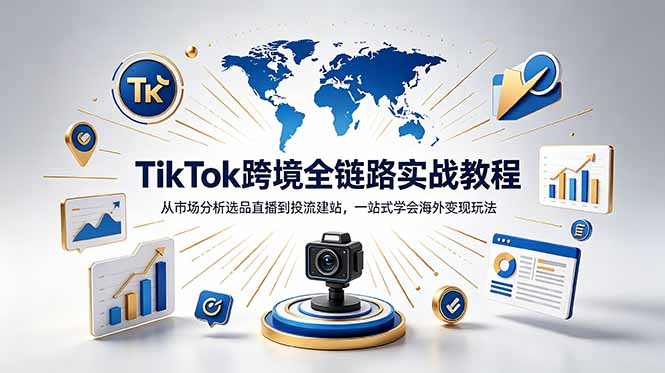 TikTok+独立站跨境基础全套教程，拆解平台盈利逻辑，新手从零跑通变现全流程-搞钱利器