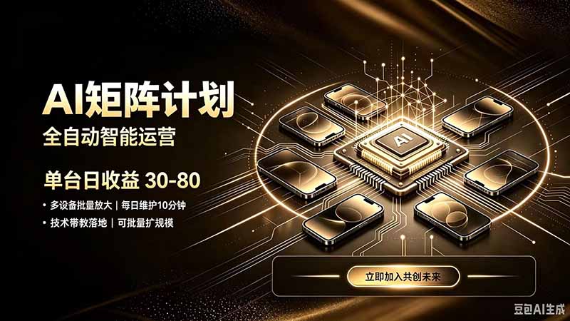 AI智能对话，矩阵规模化创业，全程技术扶持，长久稳定，日入800+-搞钱利器