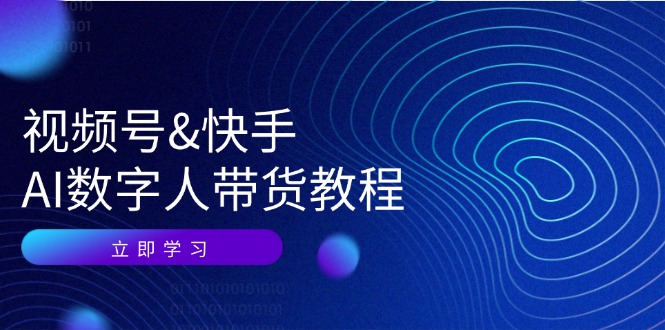 视频号快手AI数字人带货教程：认知、技术、运营、拓展与资源变现-搞钱利器