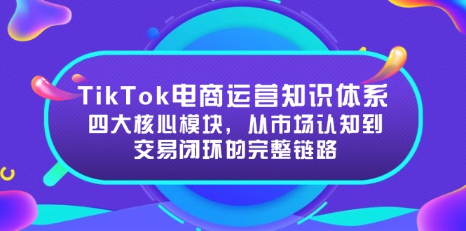 TikTok电商运营知识体系：四大核心模块，从市场认知到交易闭环的完整链路-搞钱利器