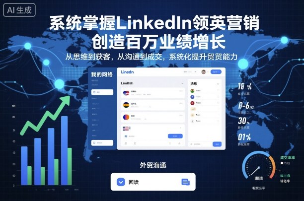 系统掌握LinkedIn领英营销，创造百万业绩增长，从思维到获客，从沟通到成交，系统化提升外贸能力-搞钱利器