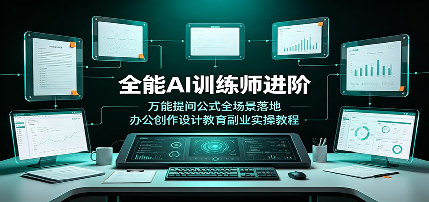 全能AI训练师进阶：万能提问公式全场景落地，办公创作设计教育副业实操教程-搞钱利器
